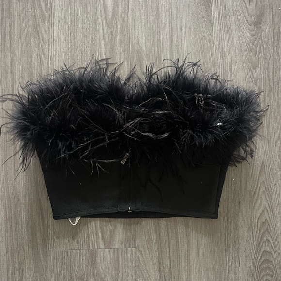 Revolve Black superdown corset, size S - Picture 2 of 3